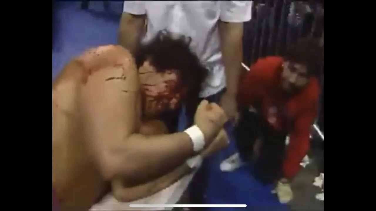 Lanny Poffo Being forced to bleed on Saturdays night main event