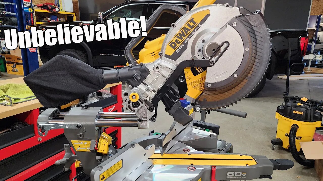 DEWALT FlexVolt 60V DCS781 12" Double Bevel Sliding Miter Saw Review The Best Dust Collection