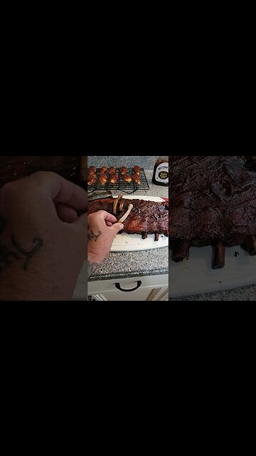 Fall A Part Smoked Ribs with Bacon Wrapped Jalapeno Poppers !