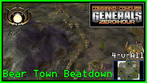 C&C Generals Zero Hour | Stealth General | 4-for-All | Hard | Bear Town Beatdown