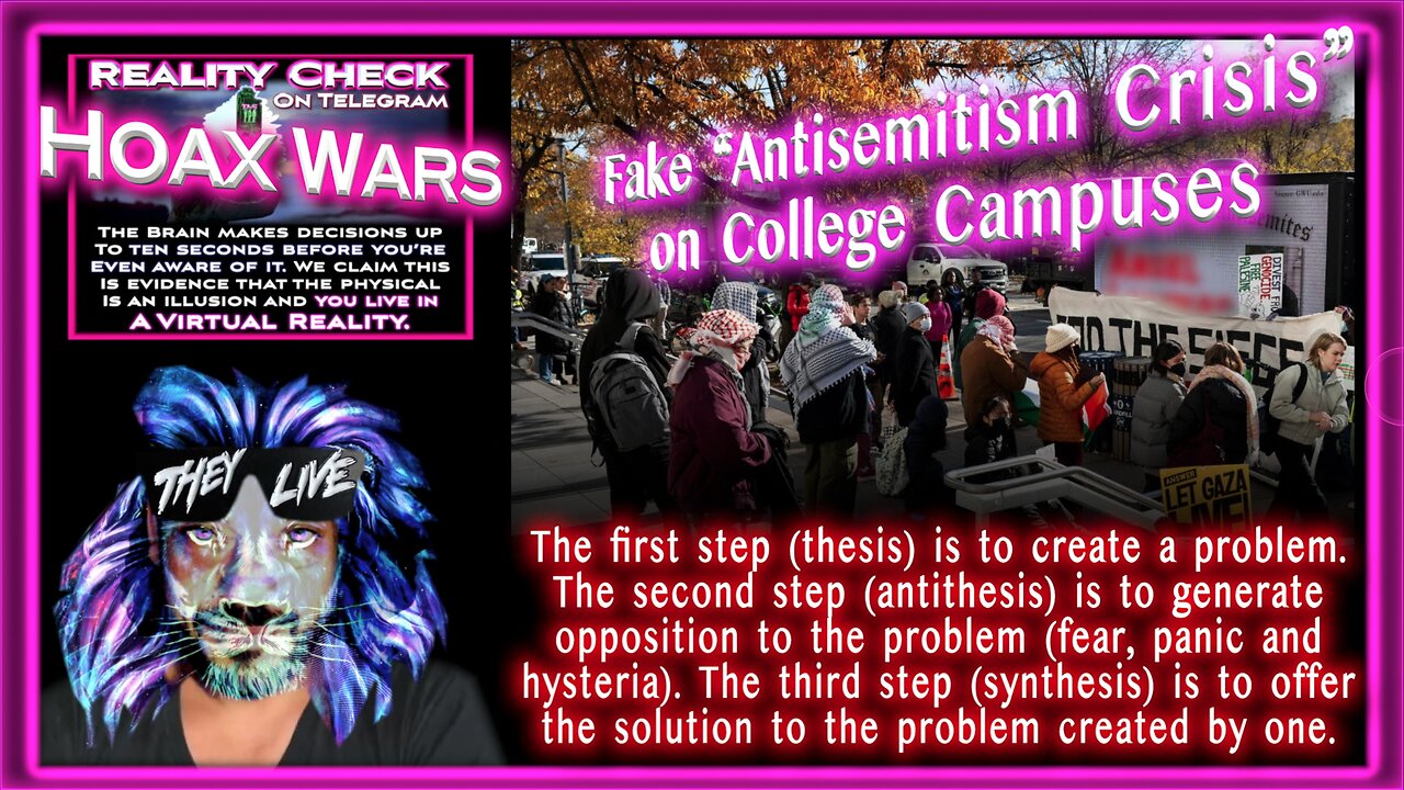 Fake “Antisemitism Crisis” on College Campuses (Problem, Reaction, Solution).