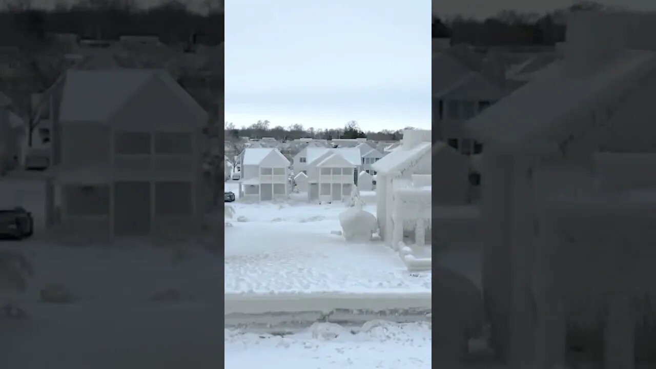 Houses Completely Frozen In Ice