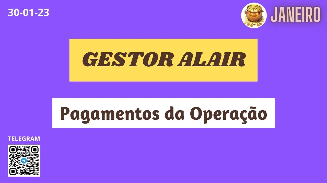 GESTOR ALAIR Pagamentos da Operação