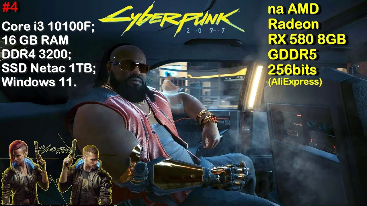 Cyberpunk 2077, na AMD Radeon RX 580 8GB GDDR5 256bits da AliExpress - Gameplay #4