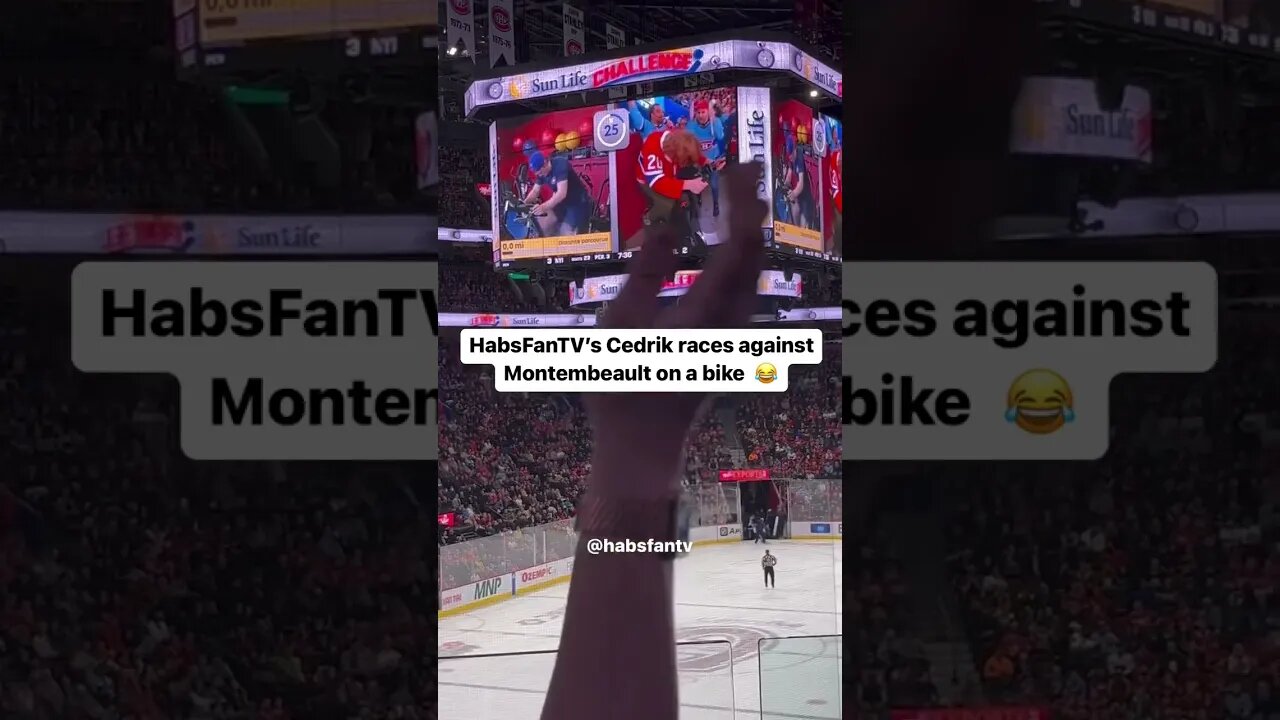 Cedrik from Habs Fan TV bike race vs Samuel Montembeault ! 😂