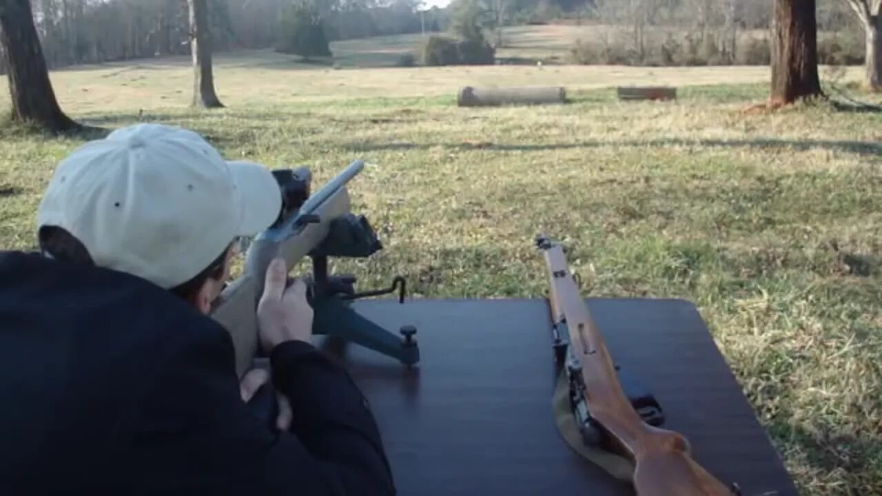 Ruger 10/22 at 300 yards into a 12 inch bullet trap .22 LR