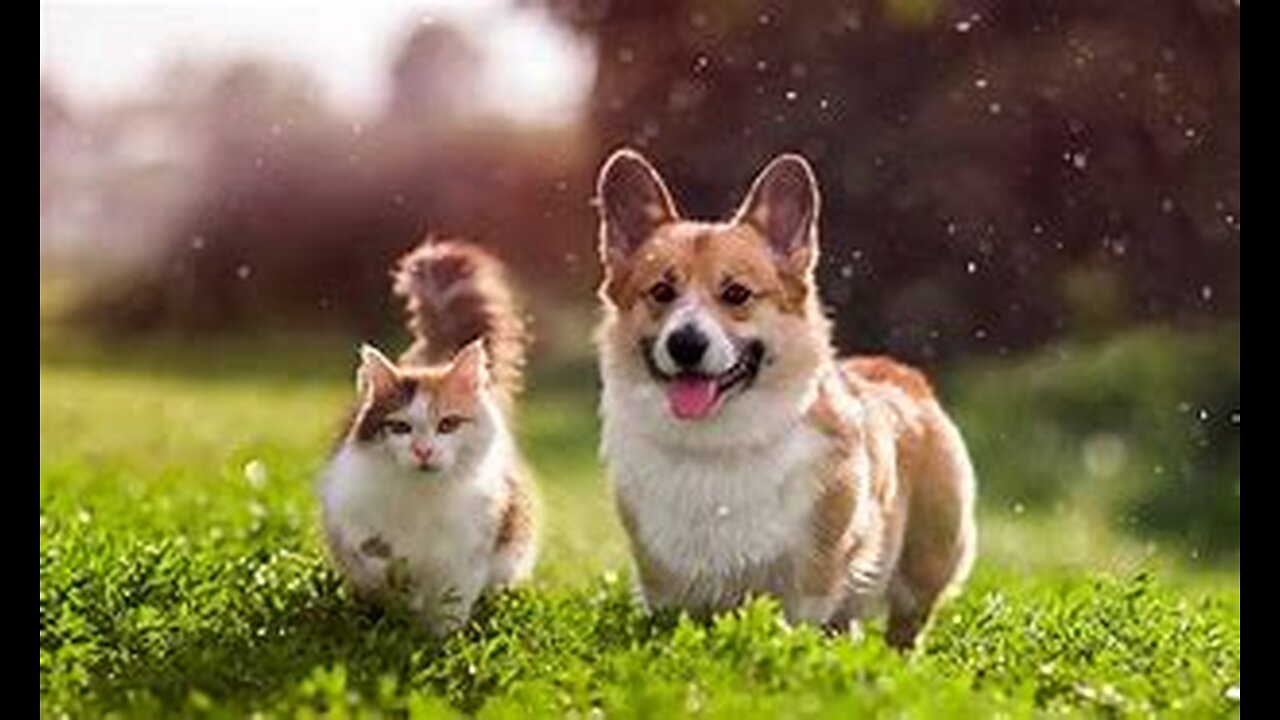 Cute cat & dog fights