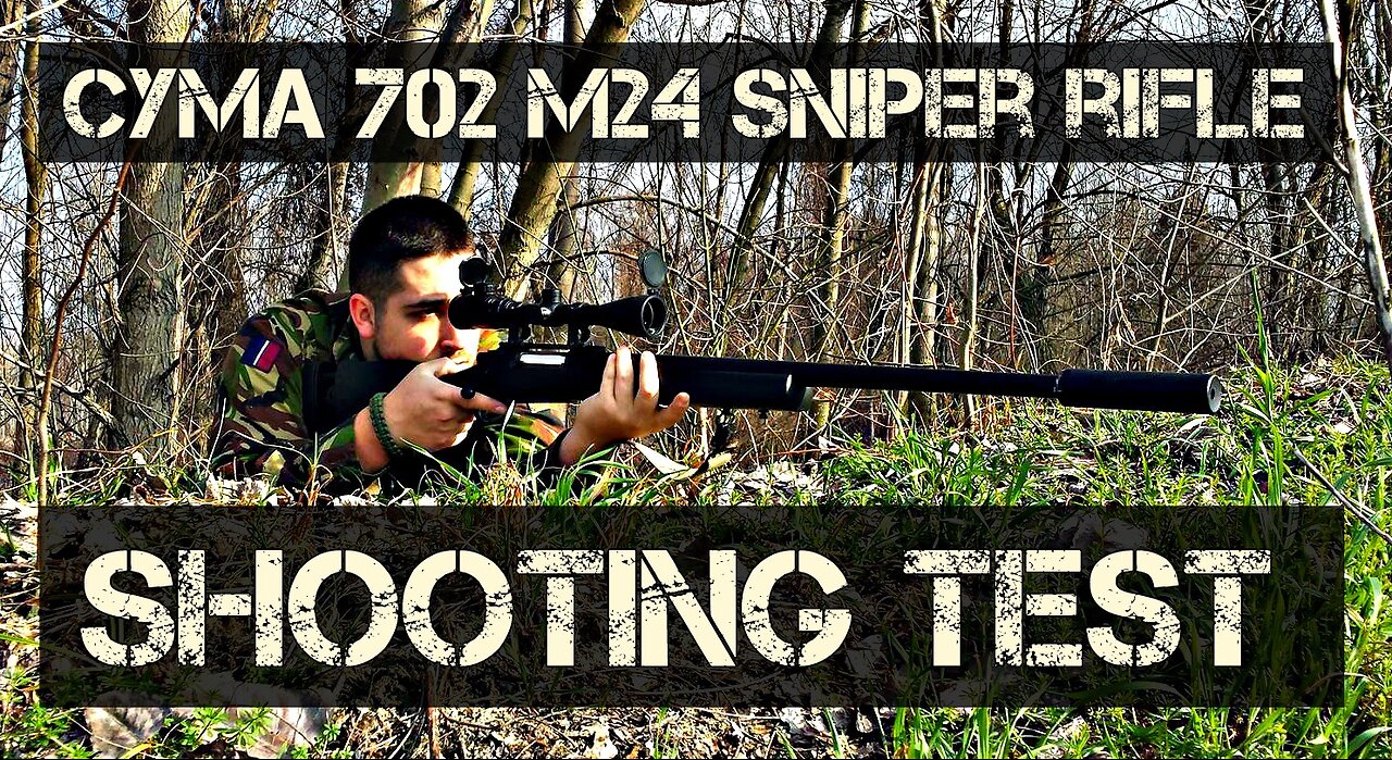 Cyma CM702 M24 Sniper Rifle Airsoft Shooting Test (2016)