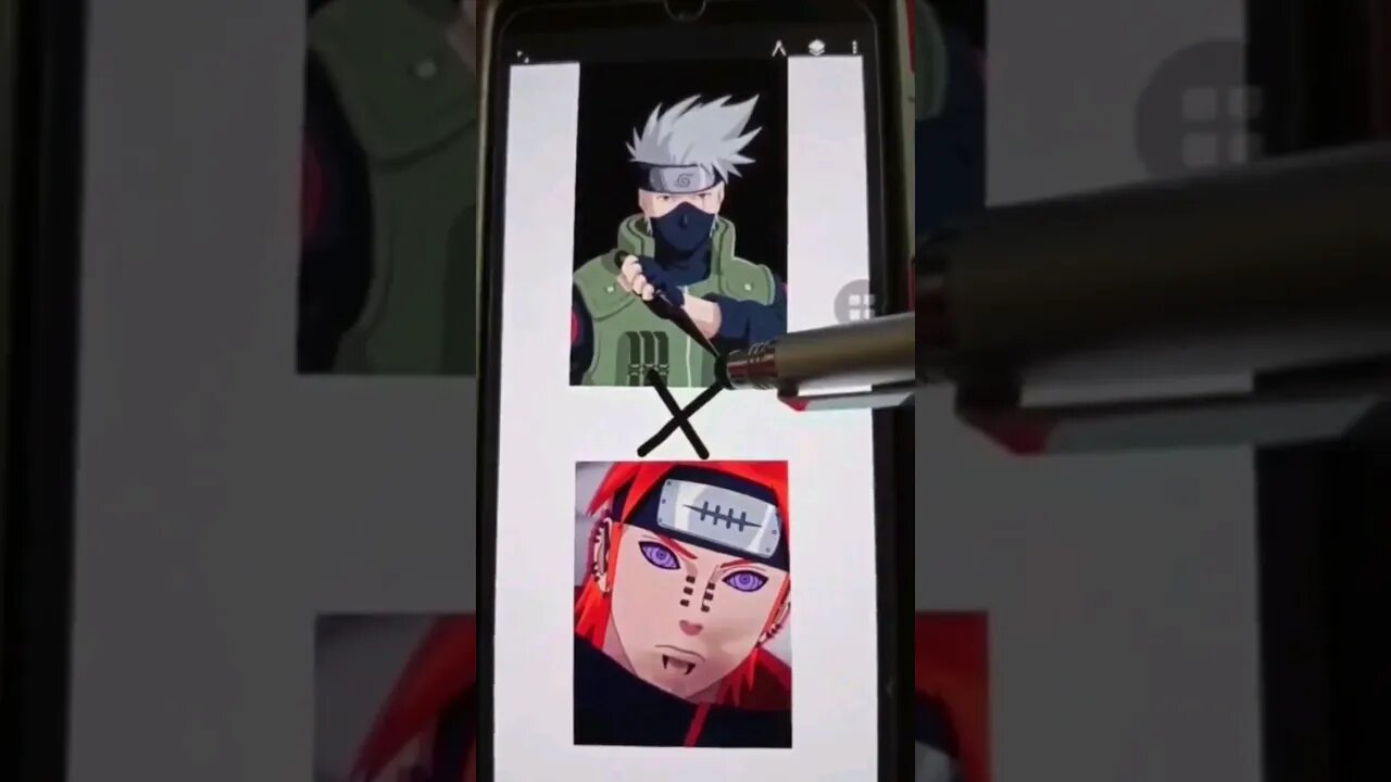 how to draw kakashi x pain #shorts