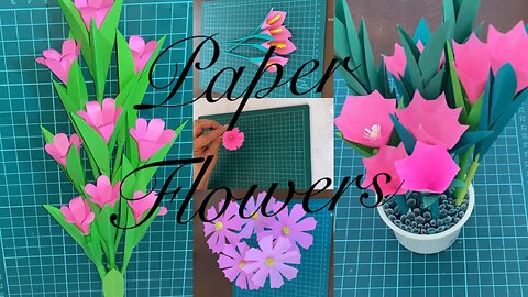 Paper flowers stick vase decor ideas. Homemade paper flowers.
