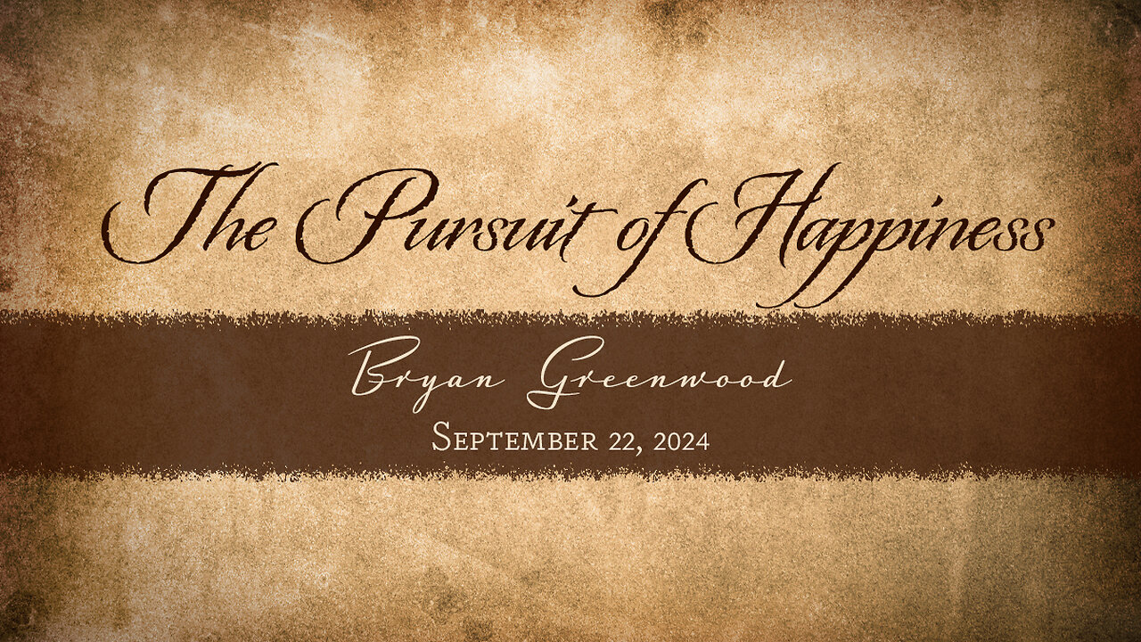 September 22, 2024: The Pursuit of Happiness (Bryan Greenwood)