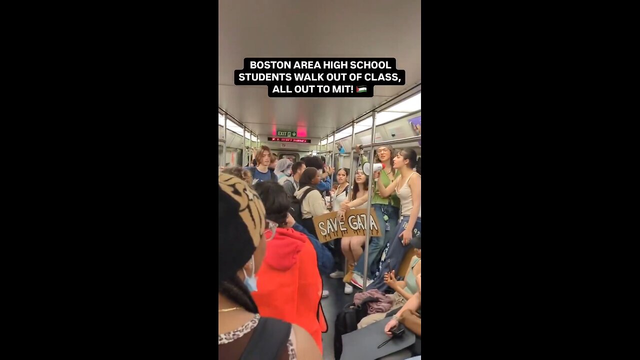 High school students skip school to join the protesters at MIT
