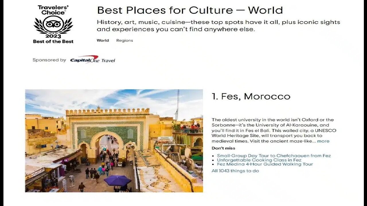 Fez, the world's best cultural destination