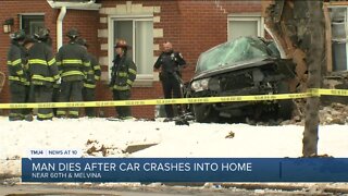 23-year-old man dies after crashing car into home