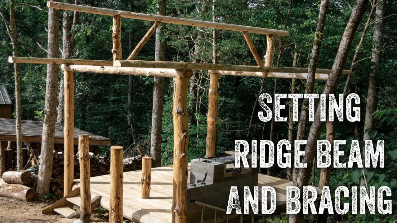 S2 EP22 | TIMBER FRAME | FOREST KITCHEN | SETTING RIDGE BEAM AND BRACING