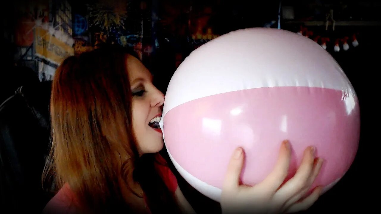 Blowing Up a Pink and White Beachball for Valentine's Day (AGAIN!)💟| Inflatable ASMR