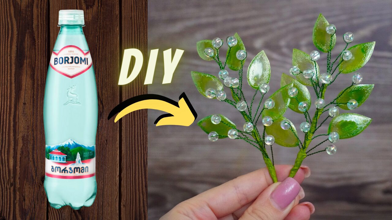 Tutorial on how to make a decorative twig from a plastic bottle and beads / DIY / home decor