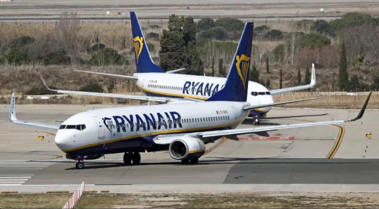 184 passengers and crew evacuated as Ryanair Boeing plane catches fire on runway in Italy