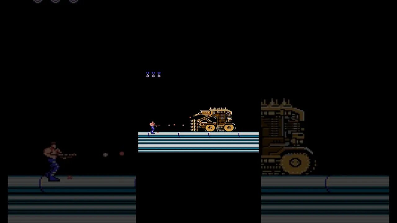 Contra Armored Vehicle from Stage 5 Snow Field with regular gun only #shorts
