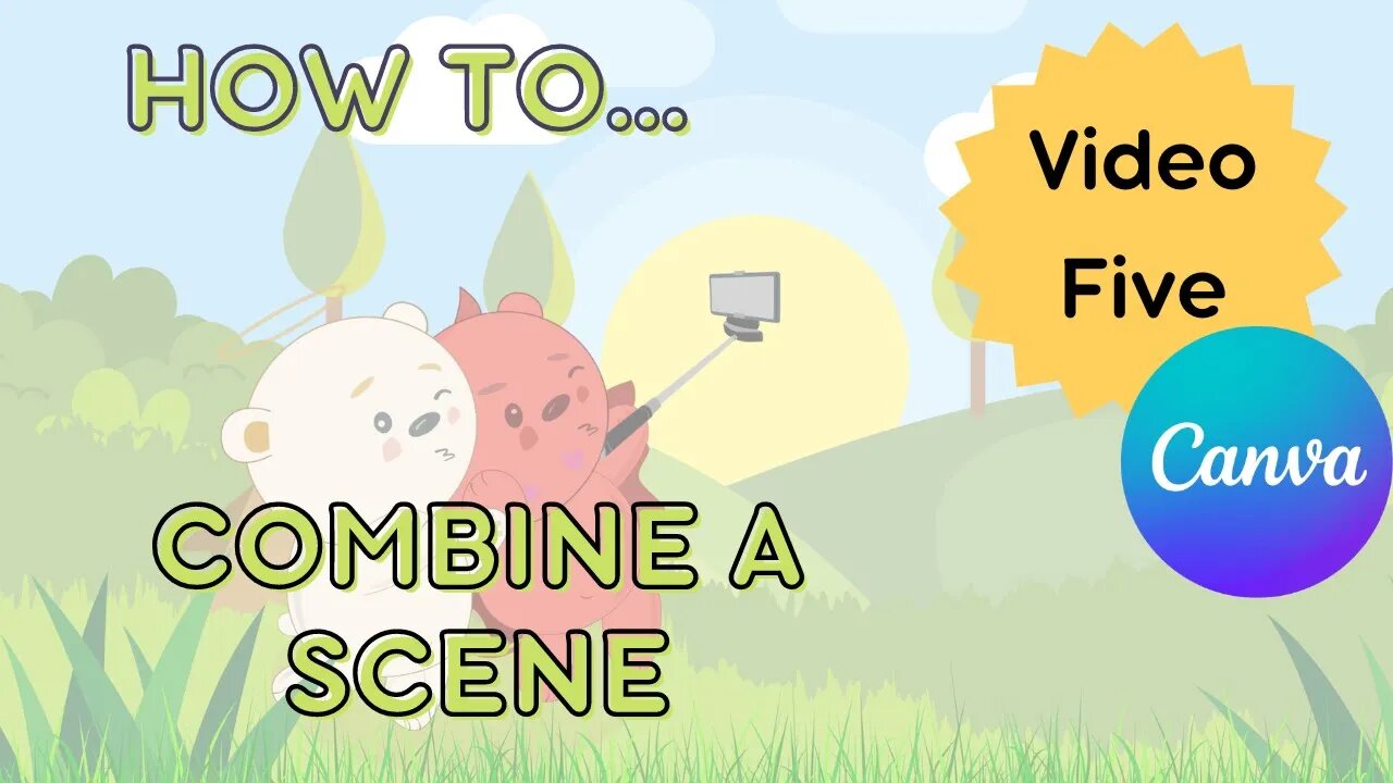 Canva children's book tutorial. How to Combine a Scene with your Illustrations. - Video 5