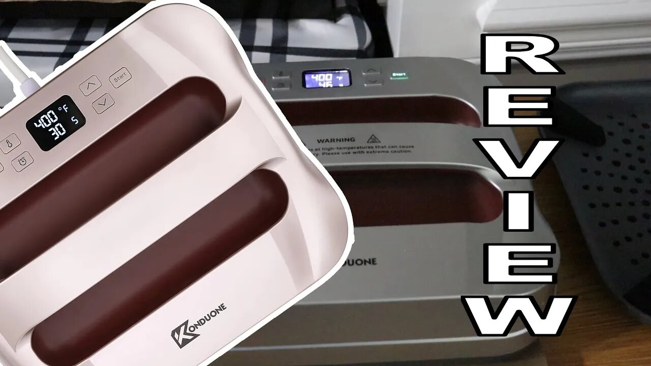 KONDUONE 12x10 inch hand held heat press review cheaper Cricut alternative