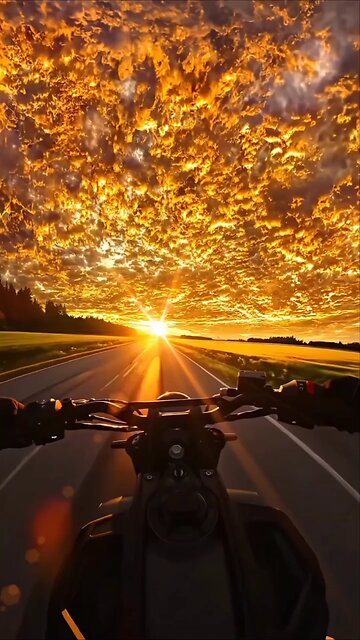 Breathtaking twilight scenery during a bike ride 🌄