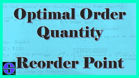 Optimal Order Quantity Reorder Point Example