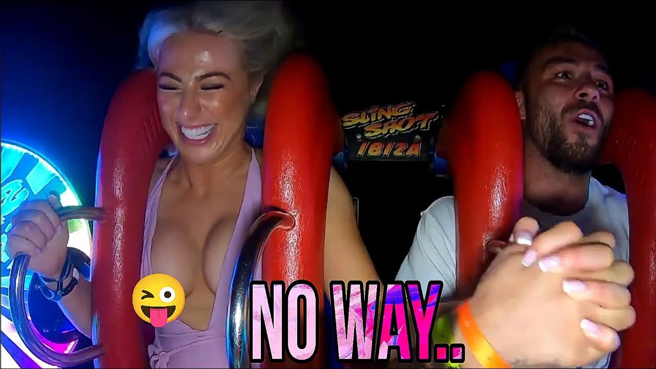 Slingshot ride Girls Reaction