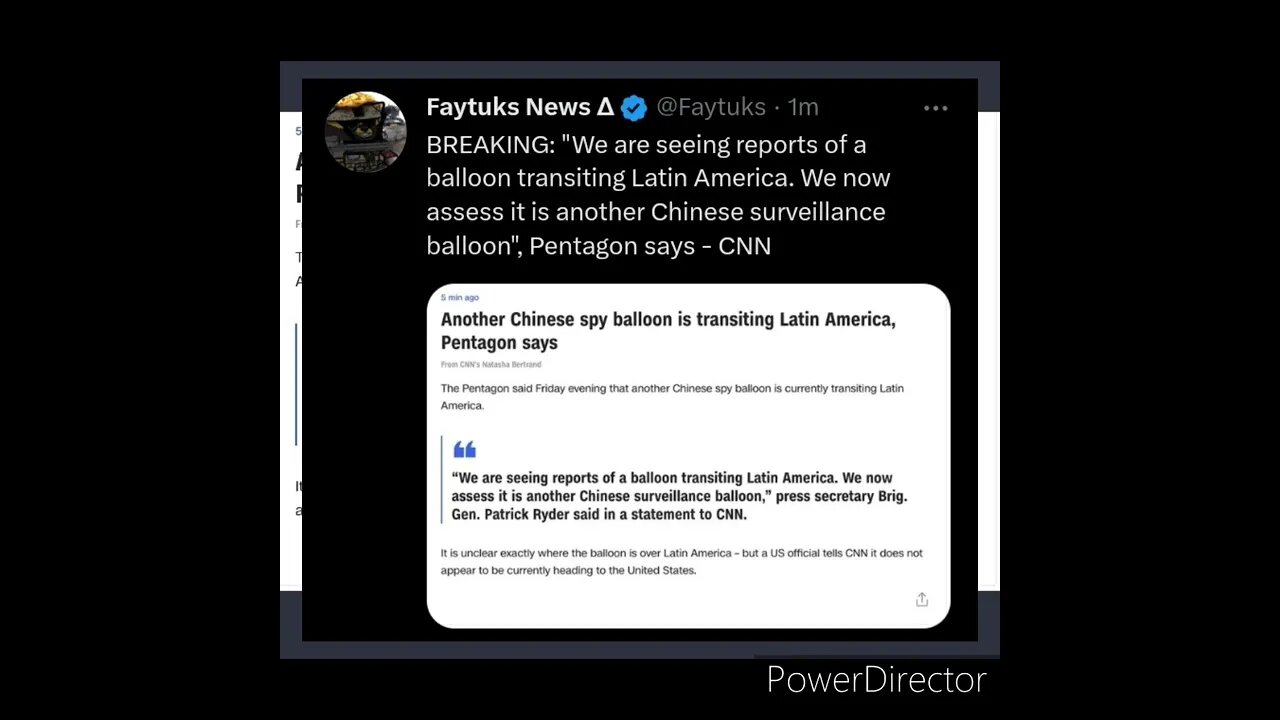 BREAKING NEWS CNN REPORTS PENTAGON 2ND CHINESE SPY BALLOON OVER LATIN AMERICA