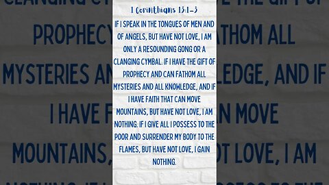 1 Corinthians 13:1-3 #shorts