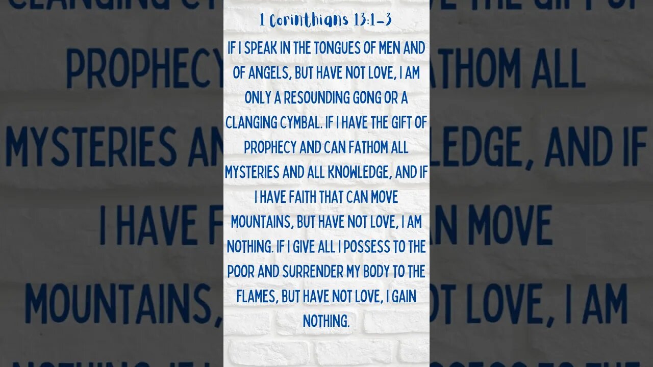 1 Corinthians 13:1-3 #shorts