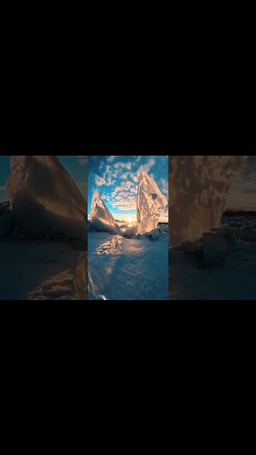 River ice sometimes flakes off and forms such piles of ice