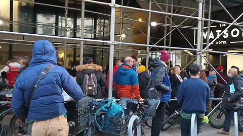 Outside the Watson Hotel 400 W57th st 1/30/23 @thenyic @NYCImmigrants @NYCMayorsOffice