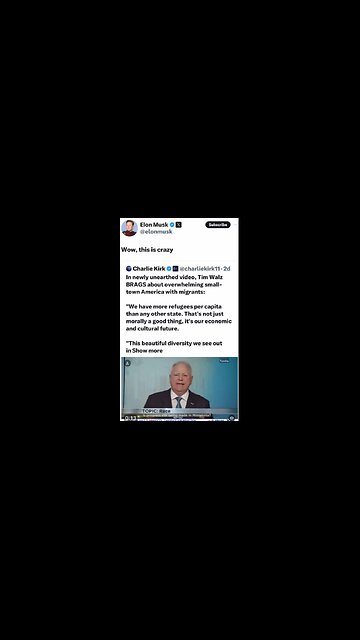 'Wow, this is crazy!' Elon Musk response to Walz's unearthed video clip