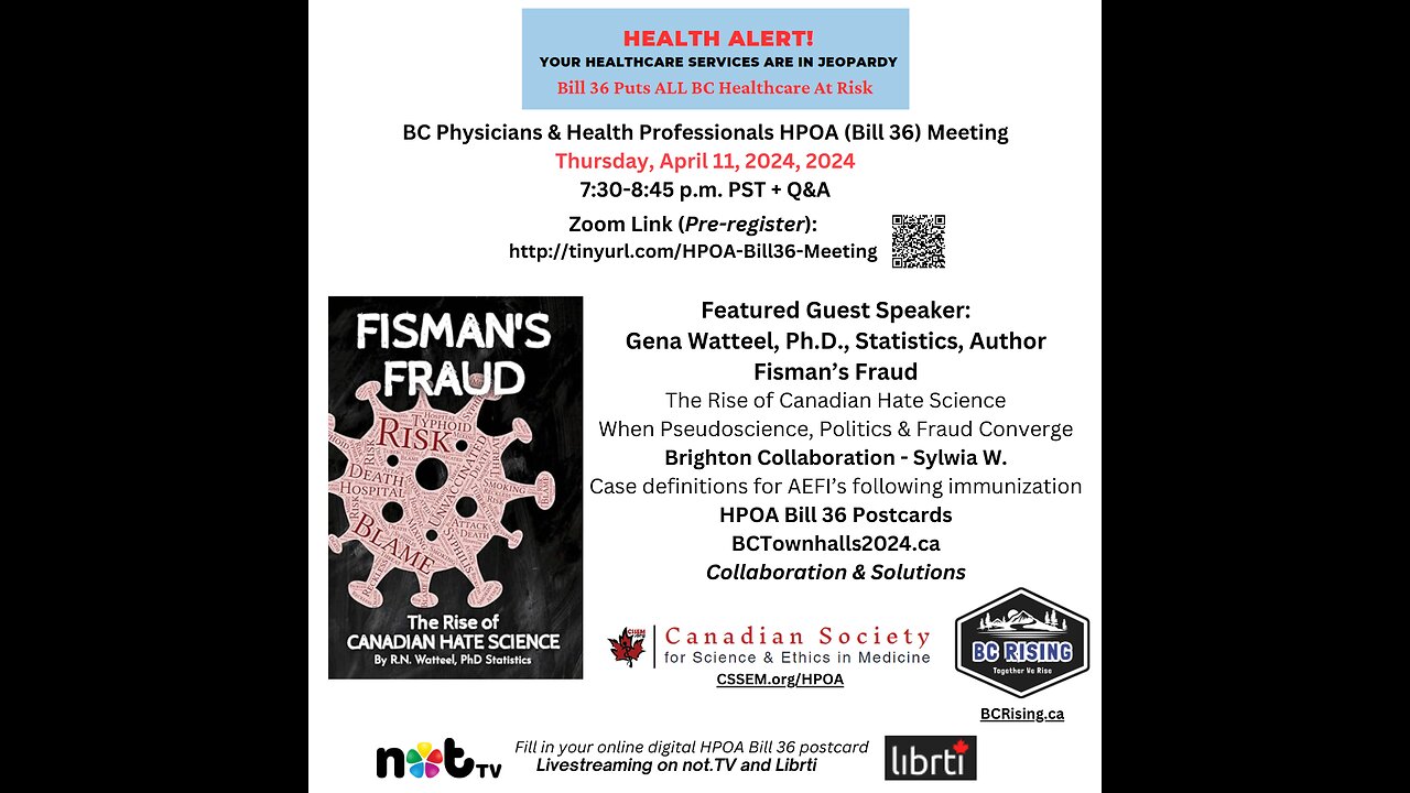 BC Physicians & Health Professionals HPOA (Bill 36) Meeting - Dr. Regina Watteel - Apr 11, 2024