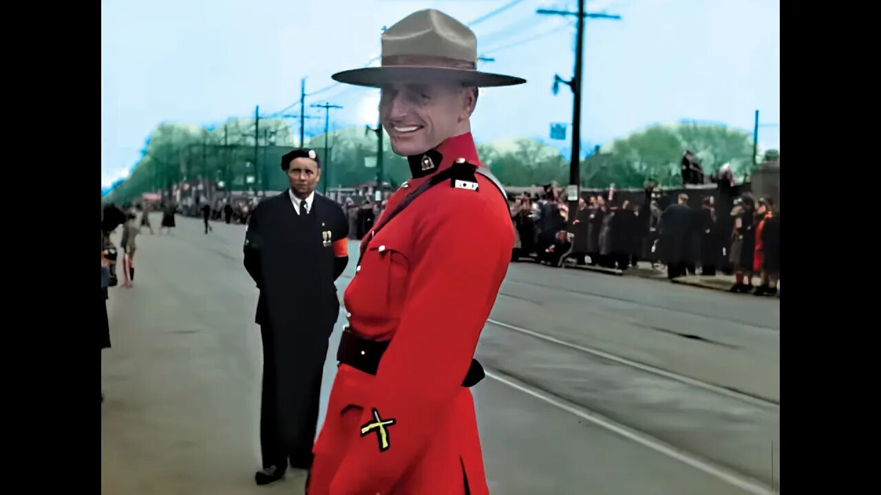 1939 - Royal Tour Queen Elizabeth and King George VI visit Toronto. Enhanced AI Technology 4k 60fps