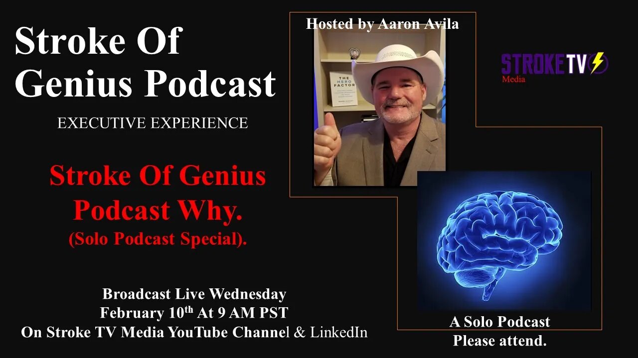 Stroke Of Genius Podcast Why. (Solo Podcast Special).