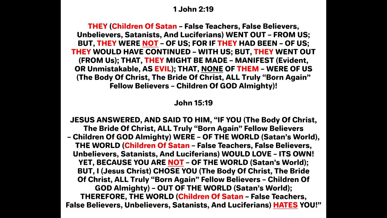 THE CONGREGATION OF SATAN (98% Of The So-Called, “Church” TODAY)!