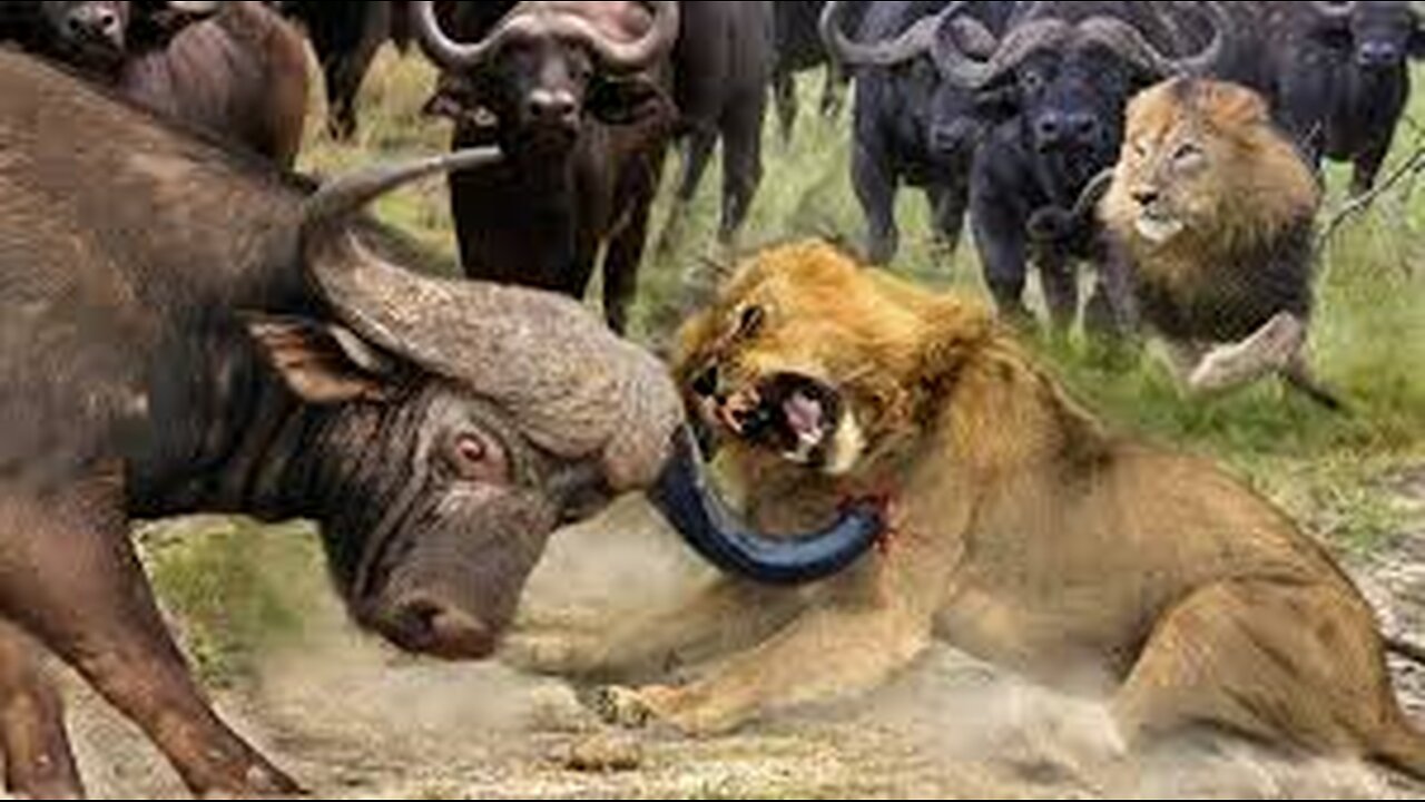 ANIMALFIGHT - HE (LION) THINKS HE CAN FEED ON ANY ANIMAL BUT FACED DISAPPOINTMENT AT THIS TIME!