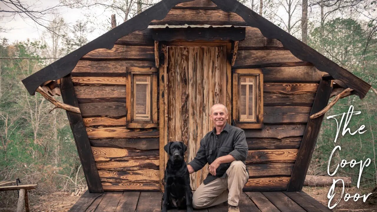 OFF GRID HOBBIT CHICKEN HOUSE | TRIM, CHARRED SIDING & HOMEMADE FRONT DOOR