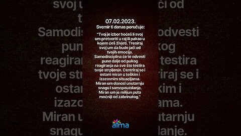 Poruka Svemira 07.02.2023. 💙