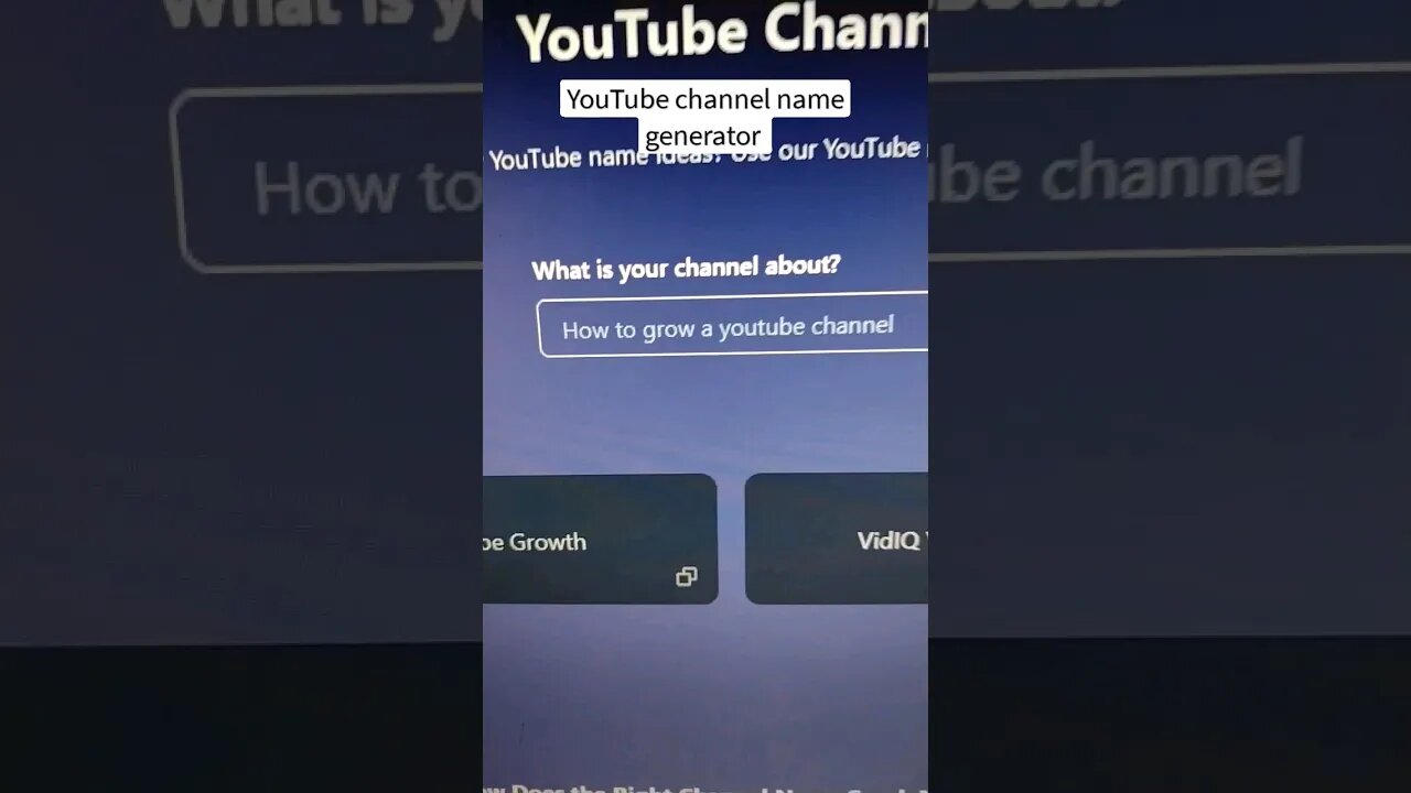how to generate YouTube channel name to grow channel #youtube