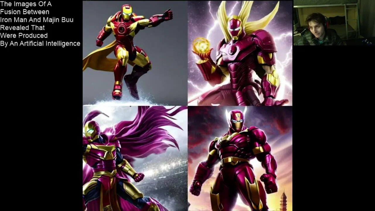 The Images Of A Fusion Between Iron Man And Majin Buu From The DBZ Series That Were Generated By AI