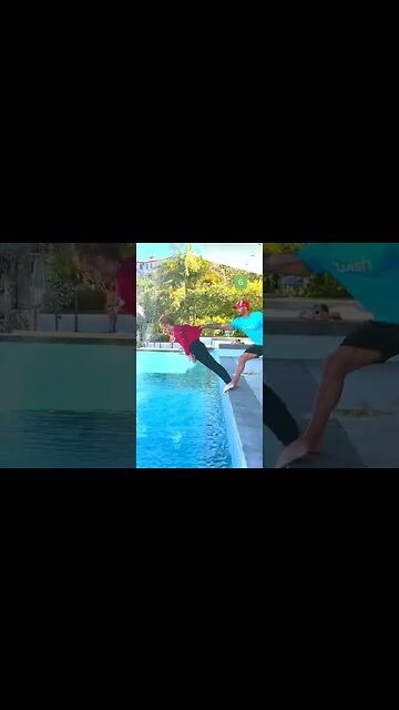 Falling in the pool VIRAL TIKTOK!! #shorts