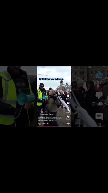 Altercation Between Protesters In Ottawa During Anniversary of The Freedom Convoy #shorts