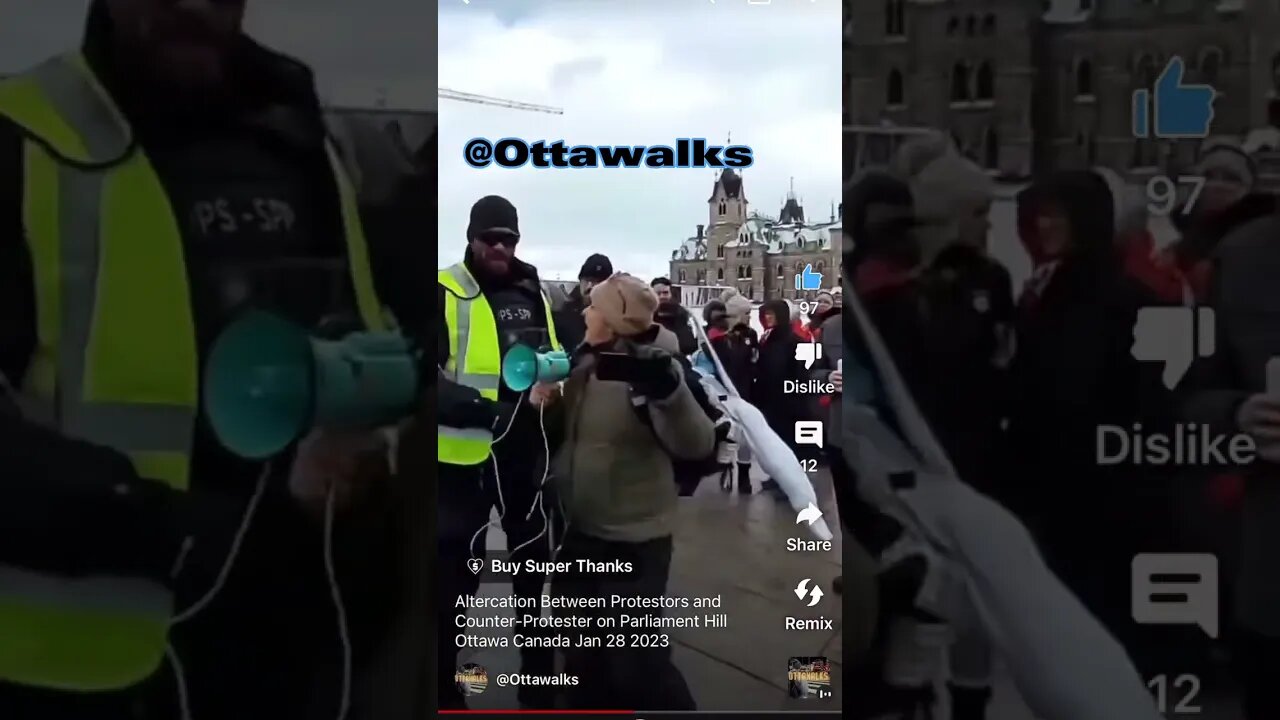 Altercation Between Protesters In Ottawa During Anniversary of The Freedom Convoy #shorts