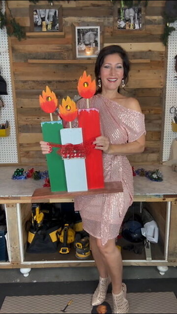 Christmas Countdown of CRAFTS Day 3🎄 Wooden Candle Trio