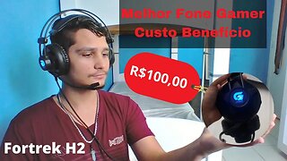 Fone De Ouvido Gamer Barato, Com Microfone e Qualidade! bom para jogos e Trabalho / FortrekH2 gaming