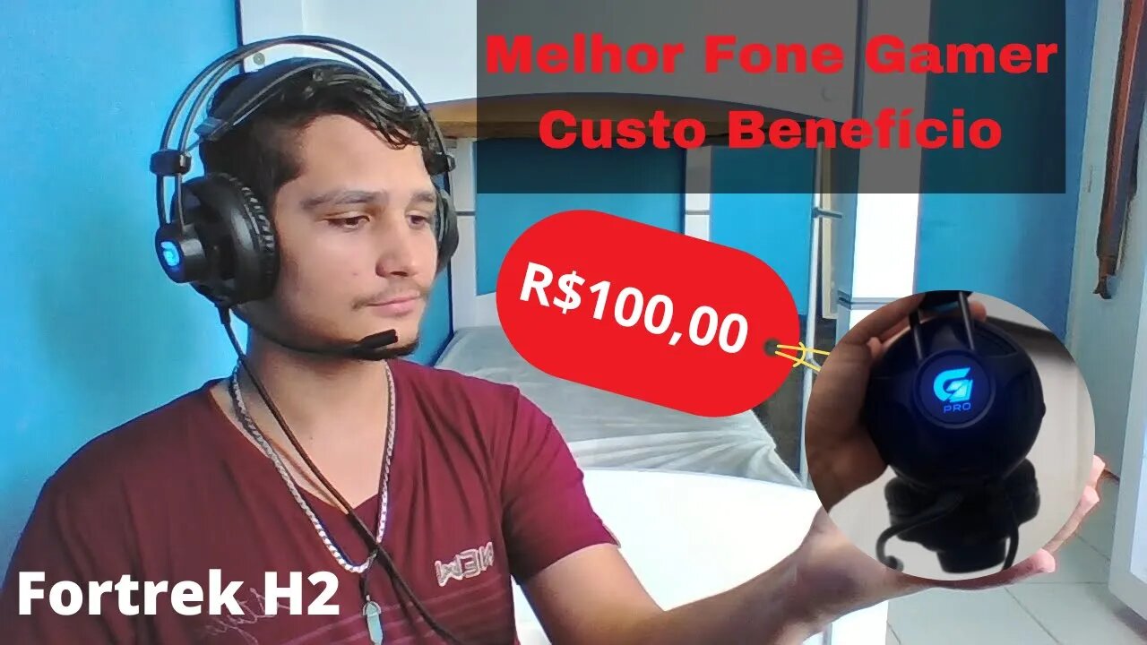 Fone De Ouvido Gamer Barato, Com Microfone e Qualidade! bom para jogos e Trabalho / FortrekH2 gaming