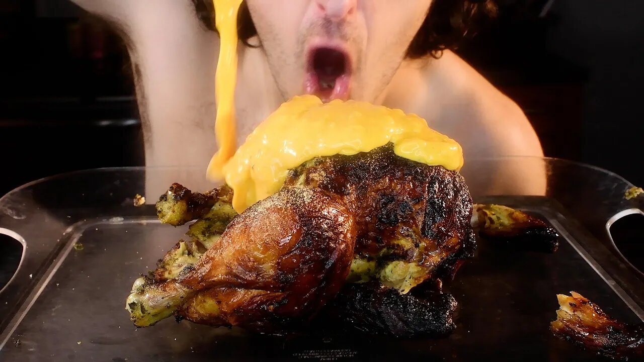 ASMR 1 Whole CHEESY Rotisserie Chicken * Savage Eating * | Nomnomsammieboy